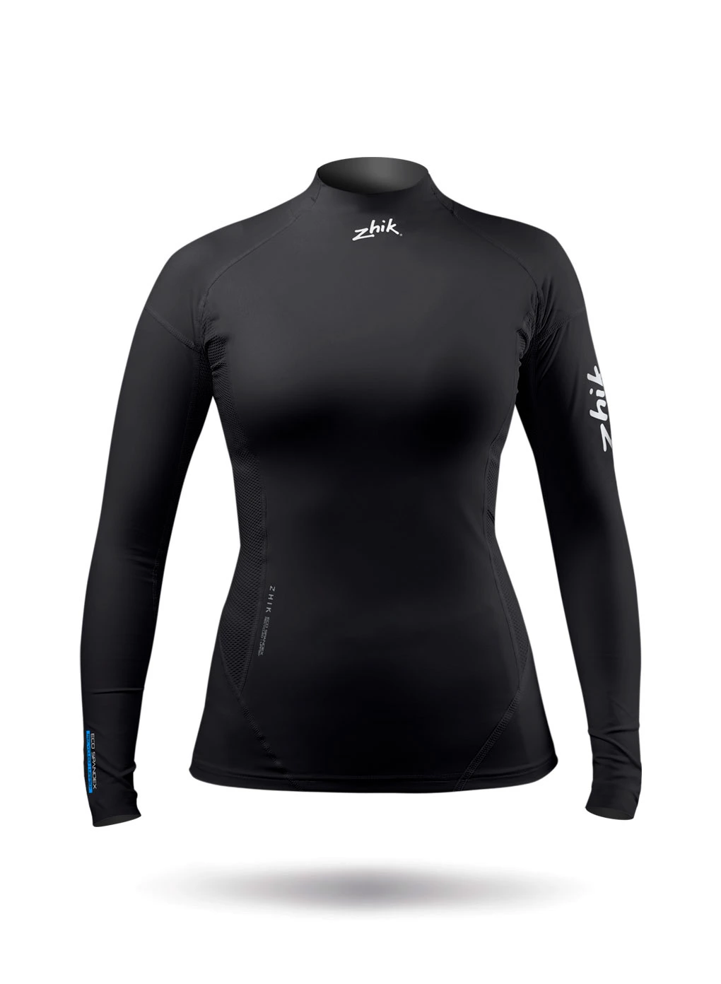Womens Black Eco Spandex Long Sleeve Top