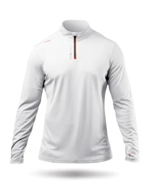 Mens UVActive High Collar 1/4 Zip Top - White