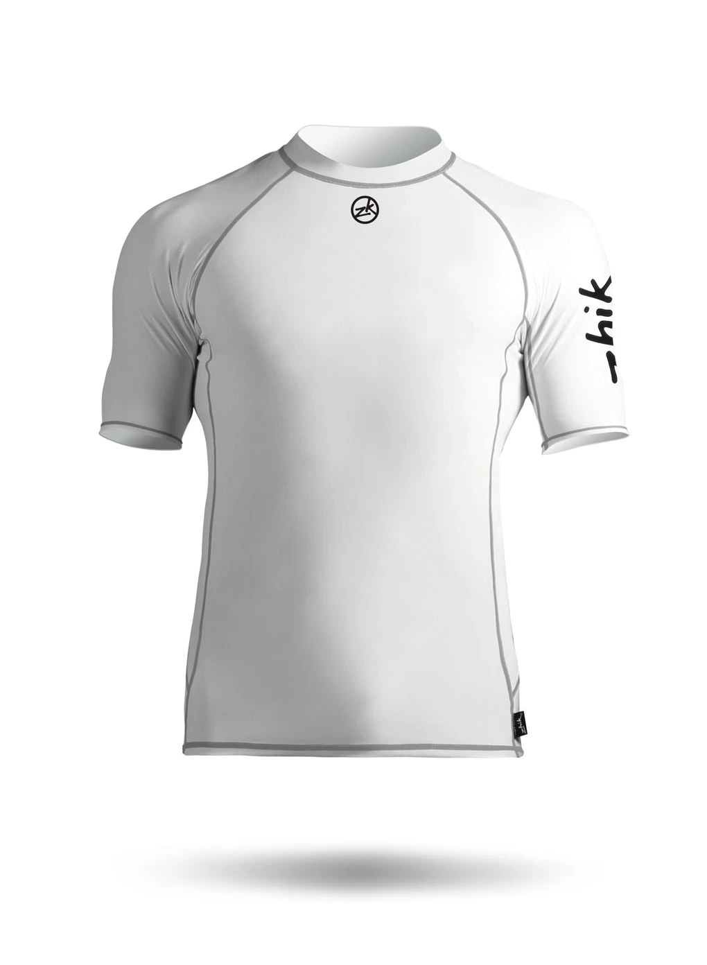 Mens Short Sleeve Spandex Top White