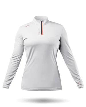 Womens UVActive High Collar 1/4 Zip Top - White