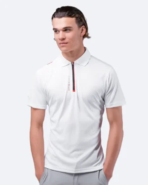 Mens UVActive Zip Sports Polo - White