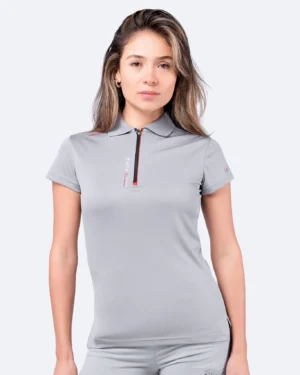 Womens UVActive Zip Sports Polo - Grey